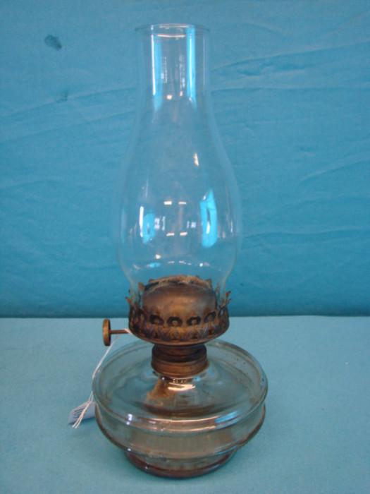 Beautiful glass kerosene lantern; Marked "IMPD Climax, Pat. 1890". Has a glass chimney. Lantern has light wear, in great condition for age, no chips or cracks.