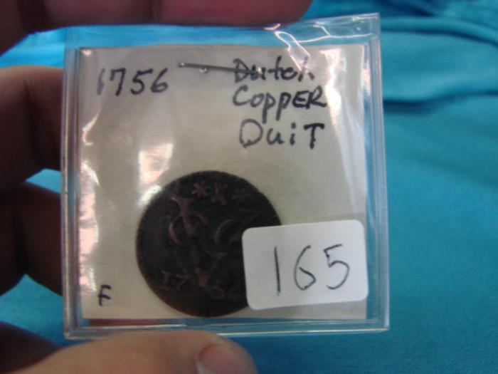1756 Dutch copper duit coin. Please see pictures for accurate grading.