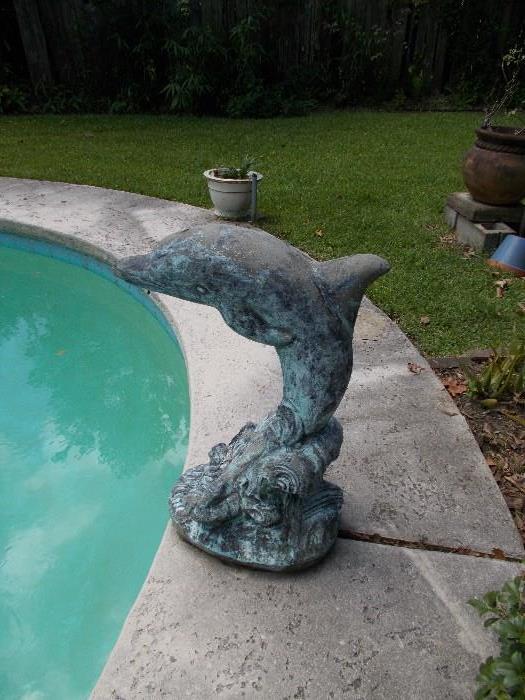 LARGE Concrete Dolphin - VERY HEAVY - Bring help to move it!!!!!