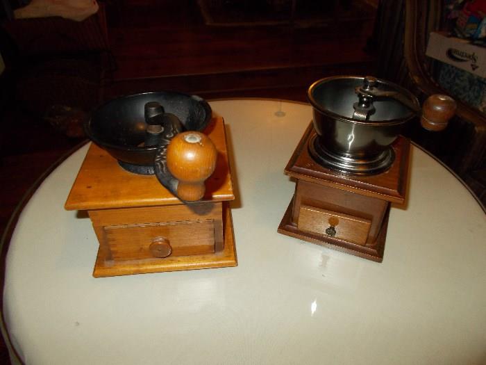 2 Coffee Grinders - one on left is Vintage