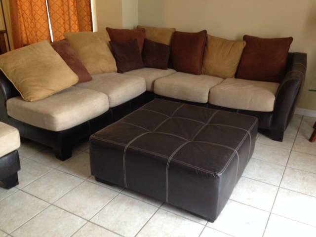 Corner sectional with matching ottoman