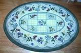 Oval floral rug