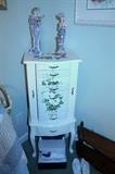 Painted jewelry chest and Lenox figurines