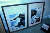 Pair of mid-century Harris Strong framed ocean tiles