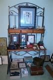 Nice bakers rack, artwork, and misc. items