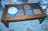 Slate tile coffee table