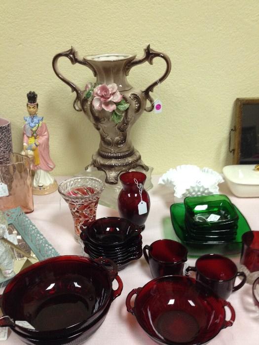 Ruby Glass and collectibles