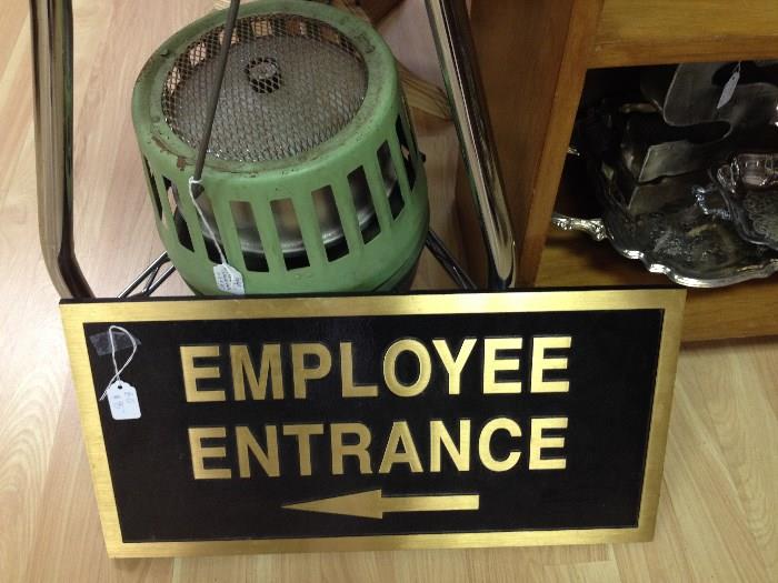Vintage Solid Brass Sign from an old Savings & Loan Building, vintage Coleman camping