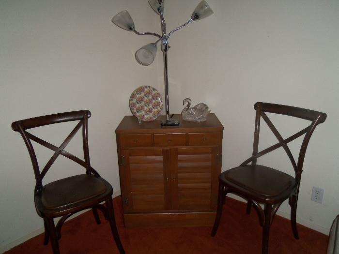 Matching chairs, Small Pine Chest, Fun Lamp