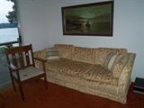 Fun old Funky Sofa~In Great Shape! There is a rocker that matches the chair.