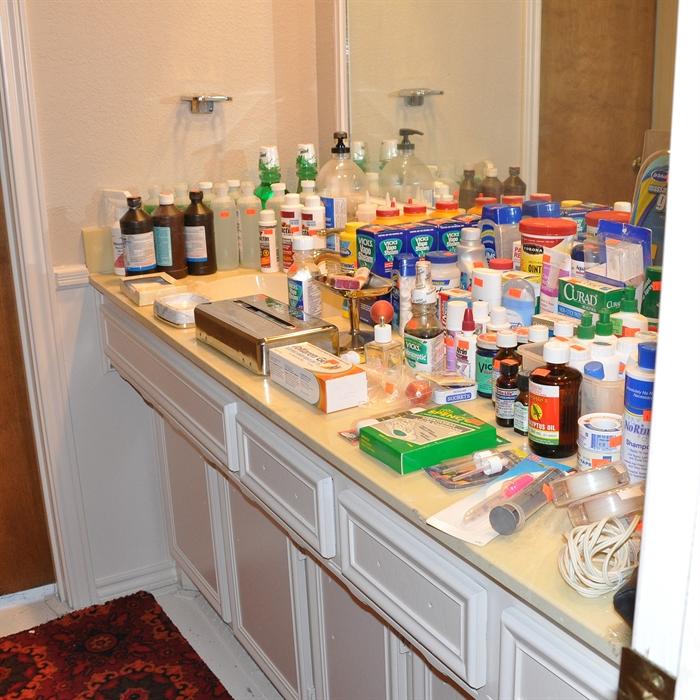 Our Pharmacy Bathroom, Again Many New, Unused Products