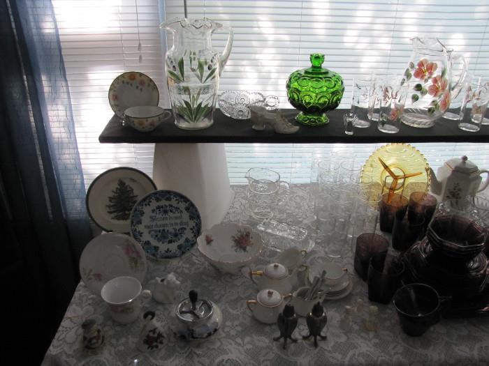 part of the china and glassware table