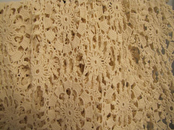 Antique hand crocheted tablecloth