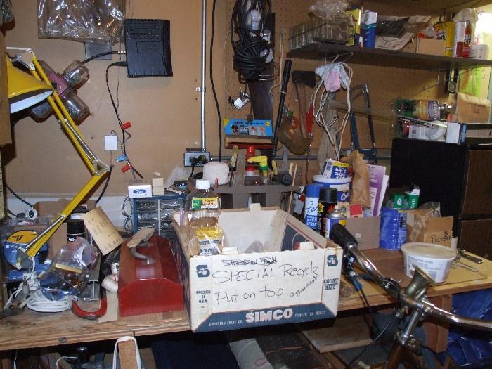 LOTS OF THING AT THE WORK BENCH AREA!!