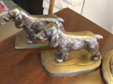 VINTAGE BRONZE DOG BOOK ENDS