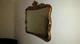 Beautiful Gold~Tone Mirror with Lovely Scrolling Detail
