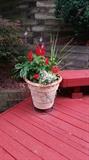 Patio Flower Arrangement in Stand