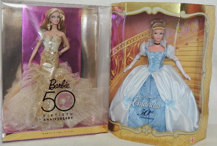 Barbie dolls-50th Anniversary and Cinderella.