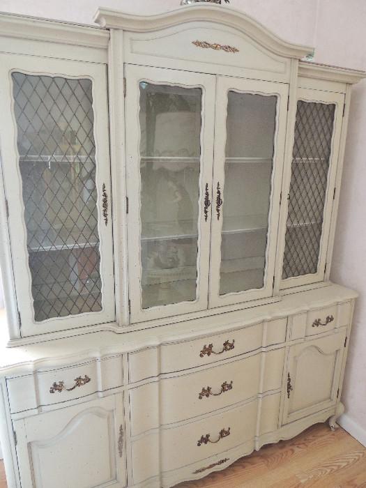 French provincial breakfront. Note-this is a second breakfront, not the one from the complete dining room set.