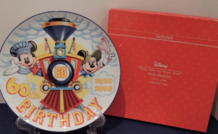Schmid Mickey Mouse plate-60th anniversary.