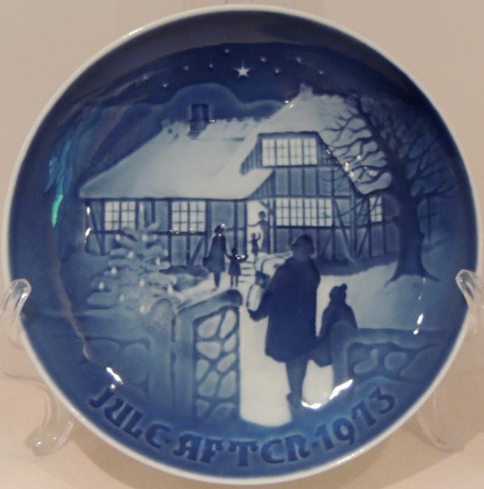 Bing & Grondahl blue and white Christmas plate.