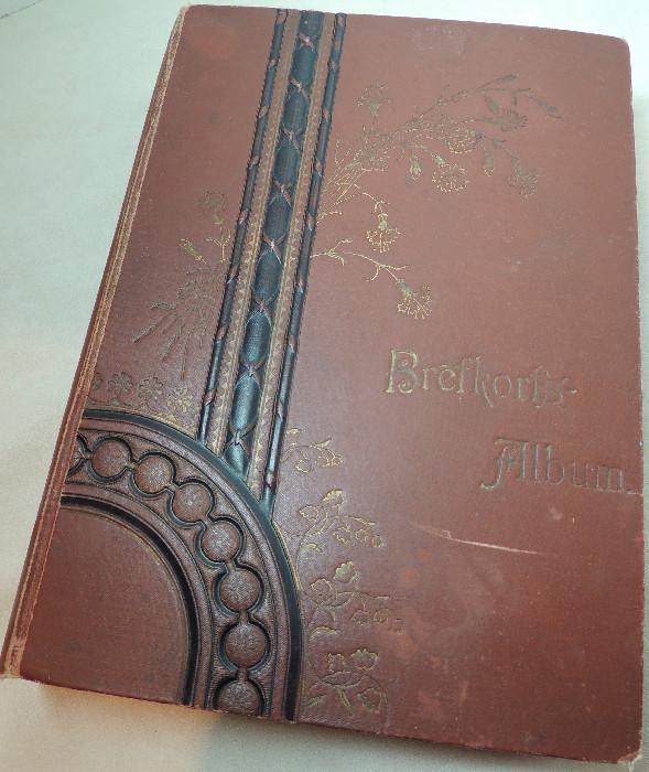 Antique post card album. Contains close to 200 cards, many turn of the century, early 1900's.