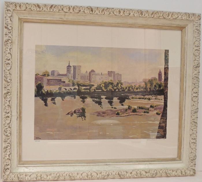 Framed print "Avignon", art by Sir Winston Churchill.