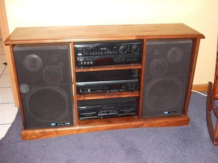 solid wood stereo unit
