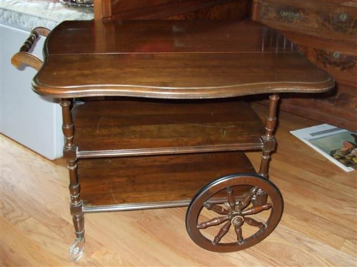 solid wood tea cart