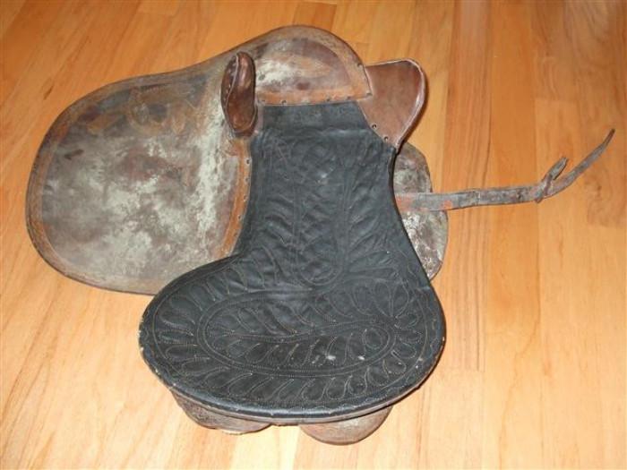 antique leather side saddle