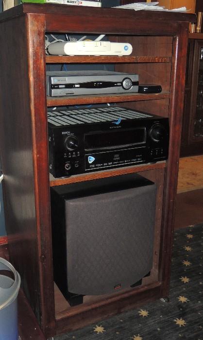 solid wood stereo cabinet (components not for sale)