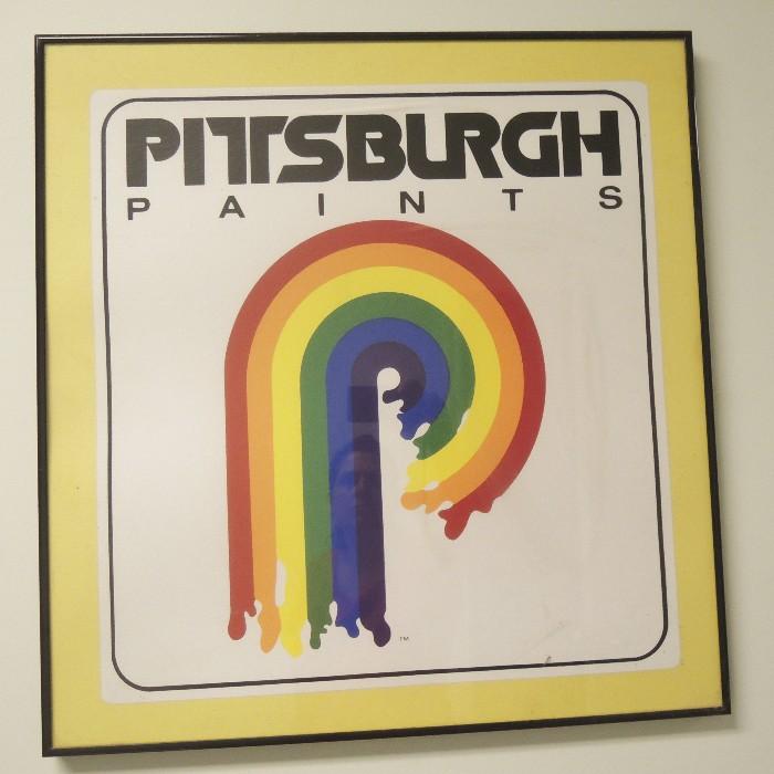 Pitsburgh Paints sign framed