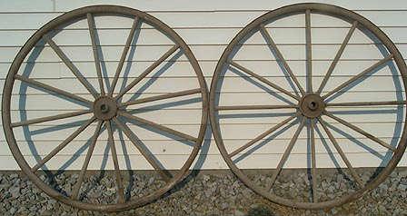 Old wagon wheels