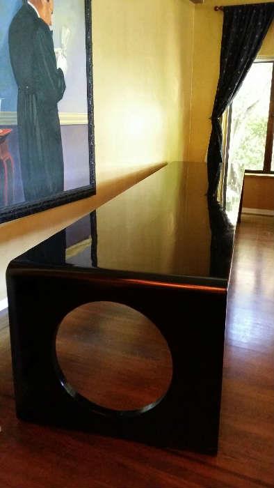 14 foot "Feng Shui" dining table end view