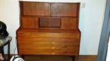 Mid Century Danish teak secretary desk with designer stamp