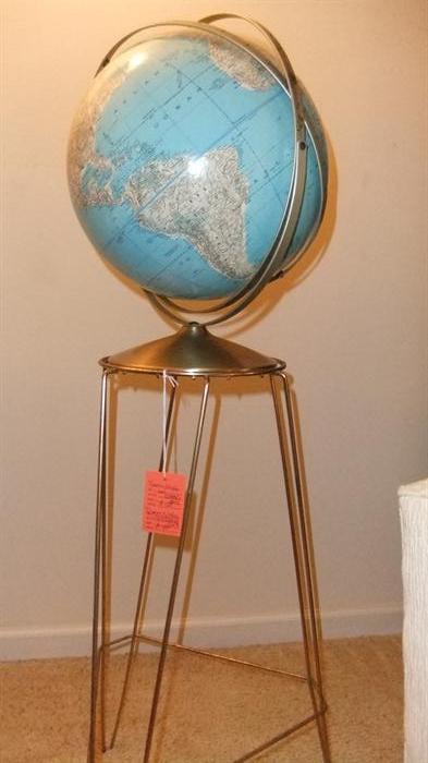 Retro Spinning Globe on Stand