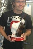 Coca Cola Polar bear playing bass fiddle music box 