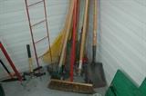 assorted yard and hand tools