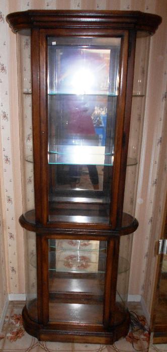Two Tier Lighted Curio Cabinet