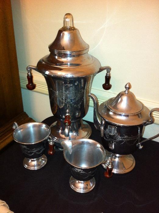 Vintage Farberware chrome coffee/tea service.