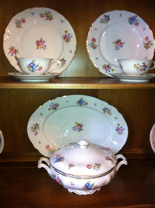 Hutschenreuther Bavaria china, 8 place settings plus serving pieces.