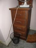 Four drawer oak file cabinet