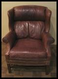 wing back leather chair