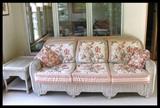 wicker sofa and table