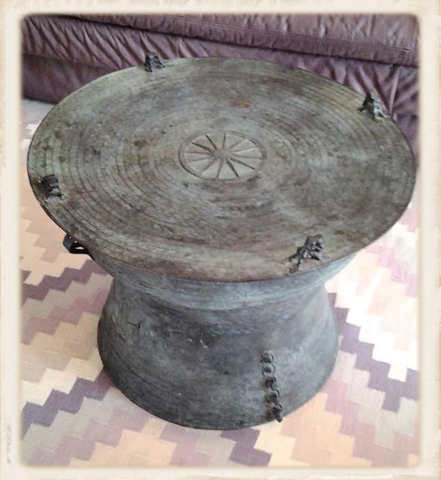 Antique Reproduction Bronze "Rain Drum" table (Large)(Coffee Table)