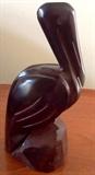 Solid wood carved pelican 