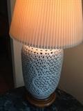 Beautiful Imported porcelain lamp in teak base
