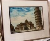Framed print of Italy ink on fabric