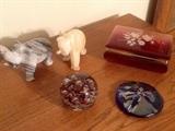 Alabaster elephants and great paperweights 