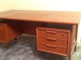 Vintage Omann Jun Danish teak floating top desk